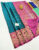 Beautiful Design Pure Soft Silk Saree Peacock Blue Color w/ Blouse