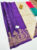 Beautiful Boat and Girls Design Pure Soft Silk Saree Purple Color w/ Blouse