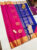 Beautiful Design Pure Soft Silk Saree Rose and Blue Color w/ Blouse