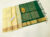 New Design Pure Soft Silk Saree Cream and Green Color w/ Blouse
