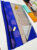 Trendy and Latest Design Pure Soft Silks Saree Ink Blue Color w/ Blouse