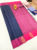 Pink Border Simple Design Semi Soft silk Saree Light Weight Gray Color w/ Blouse