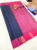 Pink Border Simple Design Semi Soft silk Saree Light Weight Gray Color w/ Blouse