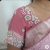 Simple Flower Thread Work Party Blouse Rose Milk Color
