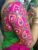 Simple Thread Work Back Neck and Sleeve Party Blouse Rose Color