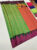 Trendy Design Green and Orange Plain Mphoss Saree Art Silk w/ Blouse