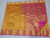 Traditionalwear Kanchipuram Pure Silk Sarees Mango and Leaves Design Yellow w/ Pink Color