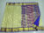 Trendy Kanchi Pure Silk Sarees Flower Design Frost White w/ Ink Blue Color