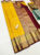 Trendy Mango Design Kanjivaram Pure Wedding Silk Saree Yellow Color w/ Blouse