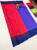 Pink and Blue Plain Mphoss Saree Art Silk w/ Blouse