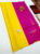 Simple Pure Soft Silks Saree Lemon Yellow w/ Pink Color with Blouse