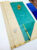 Simple Latest Design Pure Soft Silks Saree White w/ Sky Blue Color with Blouse