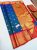 Latest and Trendy Design Pure Soft Silks Saree Peacock Blue w/ Red Color