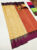 Sandal and Orange Plain Mphoss Saree Art Silk w/ Blouse