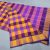 Semi Soft Silk Big Checks Saree Light Weight Purple and Yellow Color