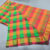 Big Checks Semi Soft Silk Saree Light Weight Green and Rose Color