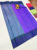 Sky Blue and Purple Plain Mphoss Saree Art Silk w/ Blouse